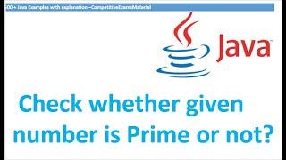 Write a java program to check whether given number is prime?