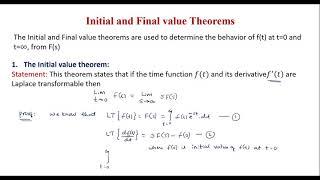 Initial Value Theorem and Final Value Theorem