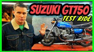 Suzuki GT750 TWO STROKE !!! Tune UP and RiDe  WATER BUFFALO waterbuffalo kettle