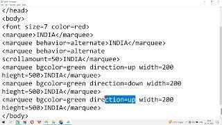 Marquee ALL BEHAVIOR IN HTML #marqueetag #basic #beginning