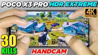 POCO X3 PRO PUBG HDR+EXTREME (4K) | 30 KILLS FULL HANDCAM GAMEPLAY | 5 Finger + Gyro Solo Vs Squad
