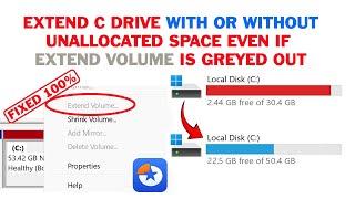 How to Extend C Drive in Windows 10 & 11 with Unallocated Space Even if Extend Volume is Greyed Out