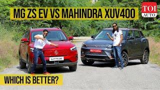MG ZS EV vs Mahindra XUV400: Which is the better electric car? | Electric SUVs Comparison | TOI Auto