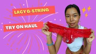 RED LACY G-STRINGS//PANTY//TRY ON HAUL