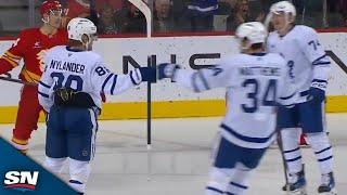 Maple Leafs' William Nylander Notches Second Career Hat Trick vs. Flames