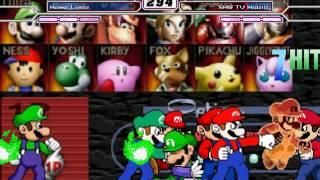 MUGEN Team SSB Luigi vs Team SSB Mario