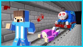 MIPAN & ZUZUZU DI KEJAR KERETA HANTU THOMAS YANG MENGERIKAN DI MINECRAFT SURVIVAL! SERAM BANGET