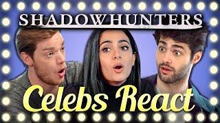CELEBS REACT TO TRY TO WATCH THIS WITHOUT LAUGHING OR GRINNING (Shadowhunters Cast)