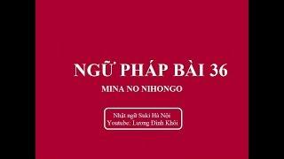 Ngữ pháp tiếng Nhật bài 36 - Sách Minna no nihongo