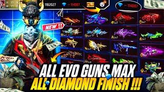 ALL EVO GUN SKINS MAX WITH MORE THAN 2LAKH DIAMOND  || ALL DIAMOND FINISH  || #jkgamingyt