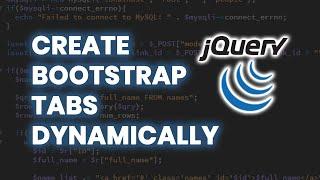 Create Bootstrap Tabs Dynamically using jQuery