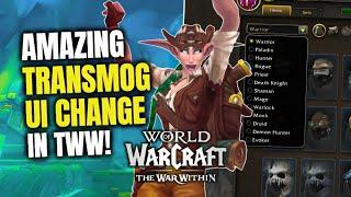 Awesome New Appearance/Transmog UI Change Coming In TWW! WoW The War Within | 11.0