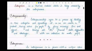 Entrepreneurship - definition, characteristics, qualities of entrepreneur, entrepreneurial process