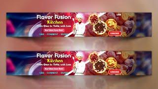 YouTube Banner Design | YouTube Channel Art Design | Cooking Channel YouTube Banner Design