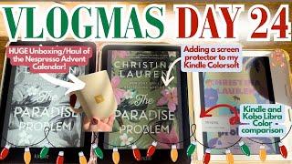 KINDLE AND KOBO CHAT, COLORSOFT UPDATE, NESPRESSO, CHRISTMAS EVE VLOG  #vlogmas #booktube #kindle