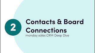 monday Sales CRM Deep Dive - Ch 2 'Contacts management and Board connections' | monday.com webinars