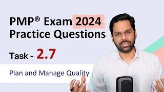 PMP® Exam Practice questions | Task 2.7 Plan and Manage Quality | PMP® Exam prep by Edzest