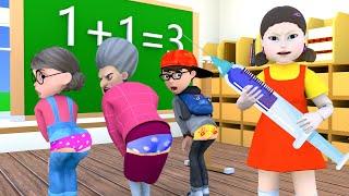 Scary Teacher 3D vs Squid Game Nick and Tani the Best Troll of MissT or 5 Times Challenge