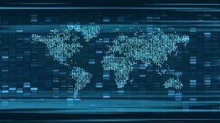 4k world map abstract blue global technology digital background