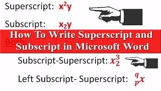How To Write Superscript and Subscript in Microsoft Word 