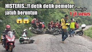 HISTERIS...!! detik detik pemotor jatuh beruntun || tanjakan krakalan || jalur bawang dieng ||