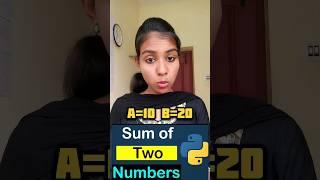 Adding two numbers in python|How to add two numbers|Sum of two numbers in python #shorts