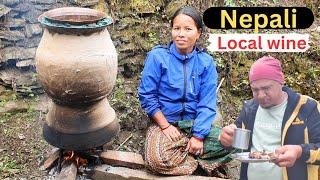 Nepali local Raksi  | wine making secrets in Nepali village | Dev and Dilu