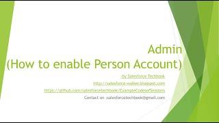 How to enable Person Account?