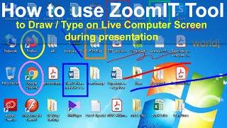 How to use ZoomIT tool to Zoom, Draw and Type on Live Computer Screen during presentation 