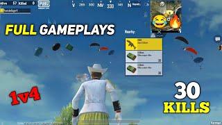 30 KILLS  NEW 1V4 FULL GAMEPLAYS 5 FINGERS CLAW - PUBG MOBILE LITE BGMI LITE