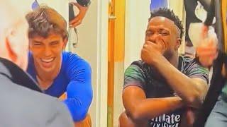Joao Felix and Vinicius jr chatting after Real Madrid eliminated Chelsea