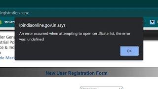 An error occurred when attempting to open certificate list, the error was: undefined - DSC Trademark