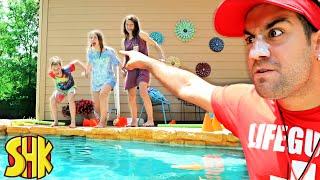 LIFEGUARD Won't Let Anyone SWIM! SHK Funny Pool Videos Compilation