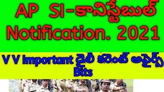 AP Police SI-Constable Recruitment 2021. Important current affairs
