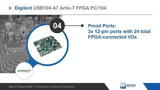 Digilent USB104 A7 Artix®-7 FPGA PC/104 Development Board — New Product Brief | Mouser Electronics