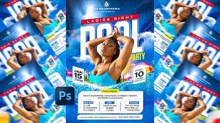 I Created a Summer Vibe Fun Pool Party Flyer in Adobe Photoshop ️️