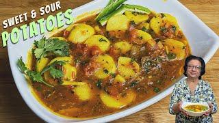 Sweet & Sour Potatoes Recipe | Tangy & Delicious Potato Dish | Easy Vegetarian Recipe