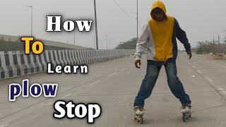 learn how to plow stop on inline skate | tutorial hub | on rollerblade | on roller skate | #skating