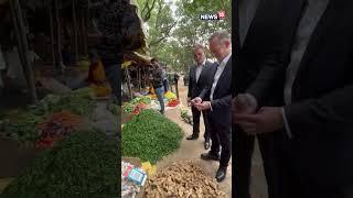 German Minister Buys Veggies From Roadside With UPI. See His Reaction | Foreigners In India #shorts