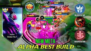 ALPHA NEW BEST BUILD LIFESTEAL ! RANK UP FASTER TUTORIAL 2024 ! MLBB