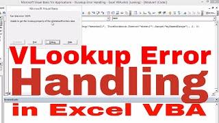 VLookup Error Handling   Excel VBA