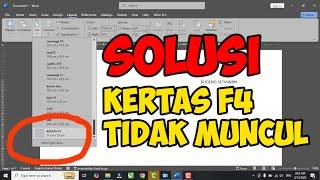 cara menambahkan kertas f4 di word