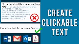 Create hyperlink in email | insert link as text in Word|  how to create a clickable link in email