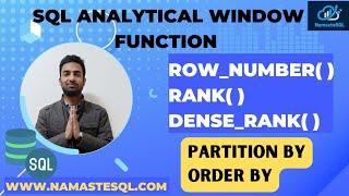 RANK, DENSE_RANK, ROW_NUMBER SQL Analytical Functions Simplified