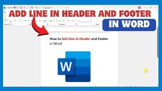 How to Add Line in Header and Footer in Word