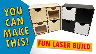 Laser Project You Can Make and Sell - Wood 4 Drawer Window Desk Organizer - Design File Available