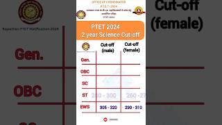 Ptet science cut off 2024, PTET cut off,  Ptet 2 year cut off, #ptet #ptet_cut_off_2024 #rajasthan