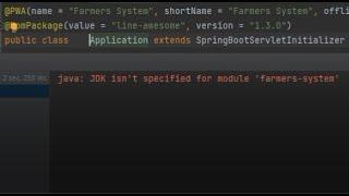 java: JDK isn't specified for module 'my-app'