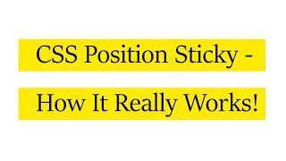 How to fix - css position sticky is not working issue | solution! | css tricks | How It works!