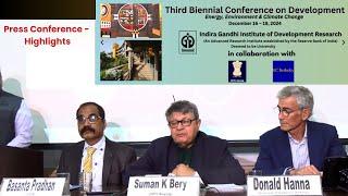 Press Conference - Third Biennial Conference On Development  At IGIDR, Mumbai (GOI)